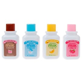 4PCS Milk Bottle Style Correction Tape,Cute Kawaii Stationery Tear Resistant White Tapes for School Office Supplies(Random Color)"