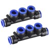 PK-12(12mm) OD Quick Release Connectors Manifold，Inline Manifold Union Fittings, Air