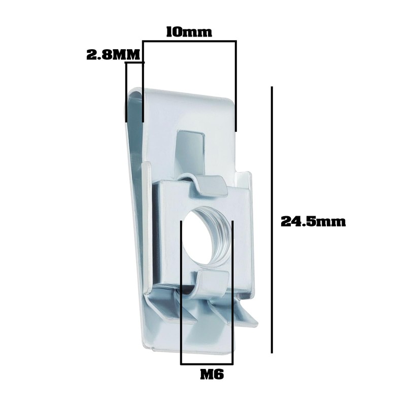 LT Easiyl Pack of 20 Galvanized Steel Narrow U-Clip Nuts