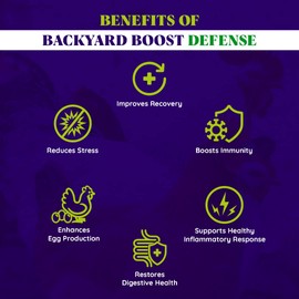 Backyard Boost Defense for Poultry - Chicken Vitamins & Supplements, Chicken Electrolytes for Water, Restores Digestive Health - 8oz