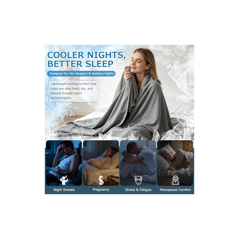 Cooling Blanket 150 x 200 cm for Hot Nights -