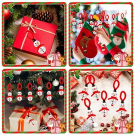 JOTFA 24 Pieces Christmas Beaded Ornaments Kit, DIY Christmas Snowman Crafts for Kids Supplies Xmas Tree Christmas Party Decorations (Assembly Needed)