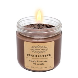 Fresh Coffee Large 12oz Candle | Freshly Brewed Dark Coffee Fragrance | Warm + Cozy Handcrafted Soy Candle