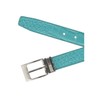 CTM Leather Croc Print Belt, 34, Turquoise