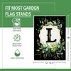 Stosts Monogram Letter L Black Small Garden Flag, Family Last