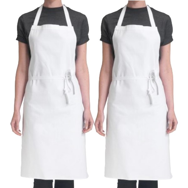 4sold (2 Pack 100% Cotton Unisex Adjustable Bib Apron Thick