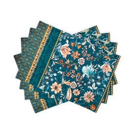 Maison d' Hermine Placemats Set of 4 100% Cotton Decorative Washable Table Place Mat for Gifts, Kitchen, Party, Wedding, Restaurant & Camping, Luxury Loft - Thanksgiving/Christmas