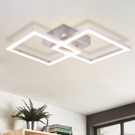 Homefire Ceiling Light LED Ceiling Light Living Room Modern Design Kitchen Lamp 24 W 4000 K Living Room Lamp Hallway Lamp Neutral White Bedroom Lamp Hallway Ceiling Lighting Square Silver for Dining