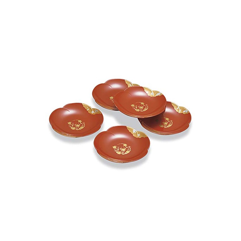 Mitani M17259-1 Yamanaka Lacquerware Medium Plate, Vermilion, 5.9 inches (15
