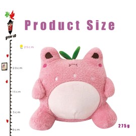 COSORO 25cm Pink Strawberry Frog Soft Plush Toy,9.8" Cute Birthday Squishy Frog Birthday Plush Pillow Toy,Stuffed Animal Frog Plushies Toys Gift for Kids Girls Boys Birthday Christmas Cuddly Toy