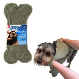 SPOT Clean Paws Chenille Microfiber Dog Towel, Super Absorbent with Corner Hand Pockets, Dries Wet Paws & Body Fast, Machine Washable, 30 x 16 in, Assorted Colors