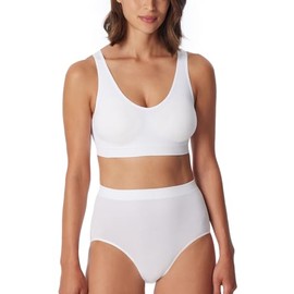 Schiesser Women's Bustier with Removable Pads Seamless Classic Seamless Sports Bra, White_181105