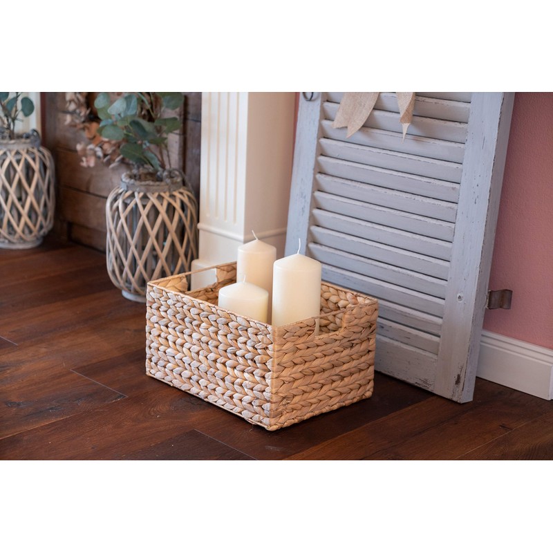 Decorasian basket storage braided from water hyacinth - seaweed, rectangular.