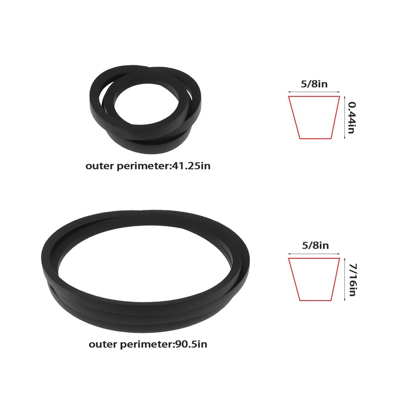 eMagTech 2pcs Lawnmower Belt 754-0467 754-04208 Compatible with Cub Cadet
