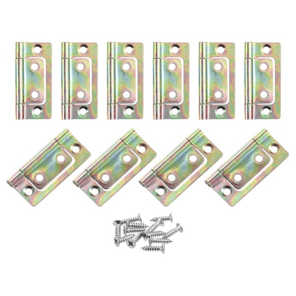 uxcell 10Pcs 2x1 Inch Door Hinges Non-Mortise No Noise Bifold