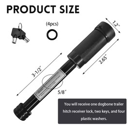 Ohleats Hitch Receiver Pin Lock, Anti-Theft Trailer Receiver Lock with 5/8" Pin & Rotating Head, Towing Hitch Lock Compatible with Bike Rack Hitch Ball Tow Rope, Car Accessories