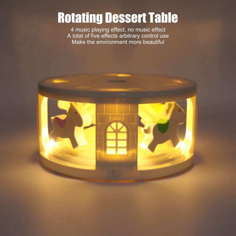 Rotary Dessert Machine LED Carousel Automatic Rotating Dessert Display Table