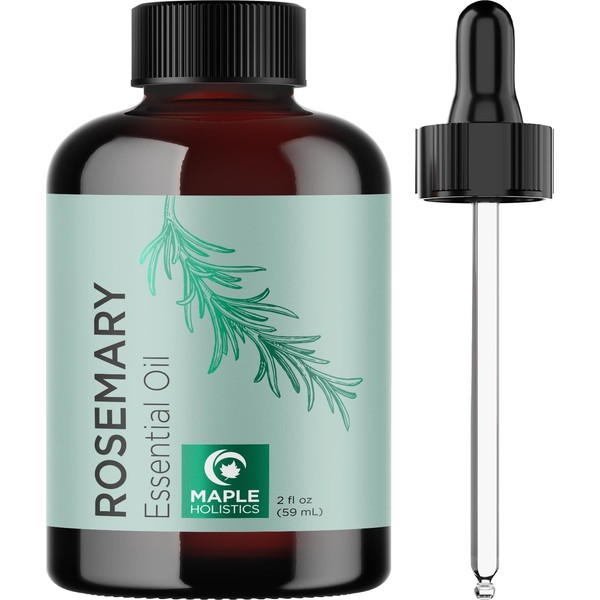 Pure Rosemary Oil for Hair Care - Volumizing Aromatherapy Rosemary Essential Oil for Diffuser Plus Hair Skin and Nail Care - Nourishing Rosemary Hair Oil for Enhanced Shine and Dry Scalp Care 2oz