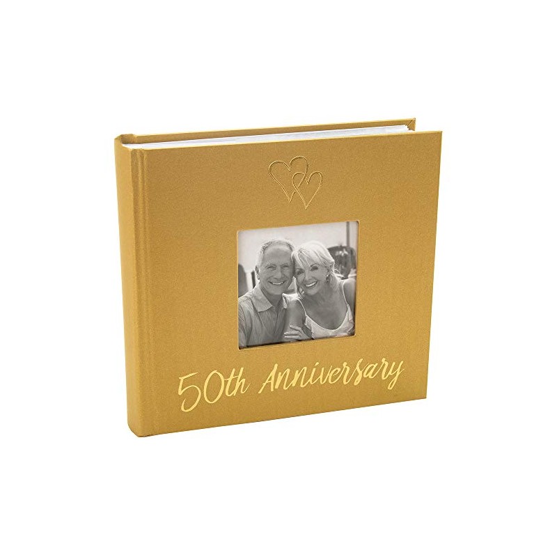 Happy Homewares Lovely Golden 50th Wedding Anniversary Photo Album with
