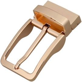 horlirty Men Metal Reversible Belt Buckle Replacement Antique Rectangular Pin Buckle (gold)