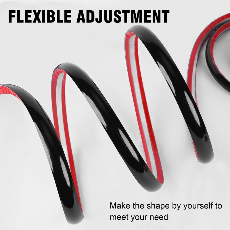 Miuwauer Flexible Quarter Round Molding Self Adhesive (Black, 19.7 Ft)