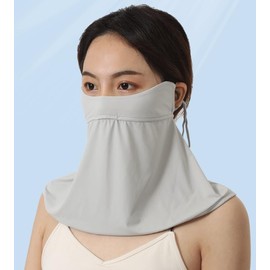 ASEANAO Breathable Sunscreen mask UV Protection Women's Summer Thin ice Silk Three-Dimensional dustproof Shield (White)