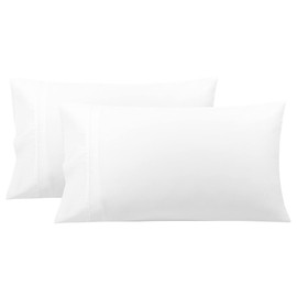 PiccoCasa Pillowcases 2 Pack, Super Soft Cotton Bed Pillow Covers with Envelope Closure, Hotel Bedroom Pillow Sham White 50x90cm