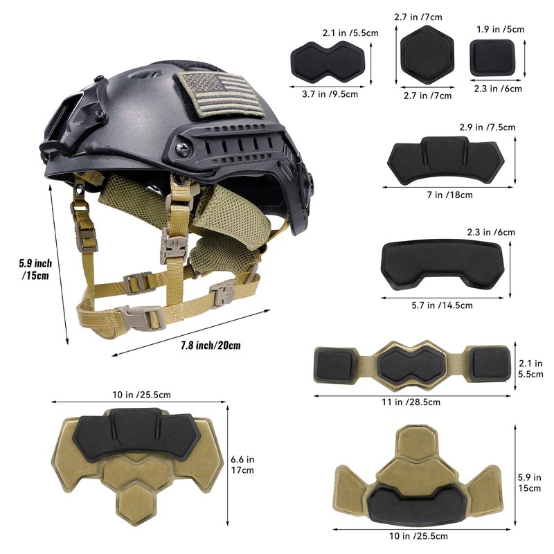 Yzpacc Tactical Helmet Pads and Helmet Chin Strap Replacement Adjustable