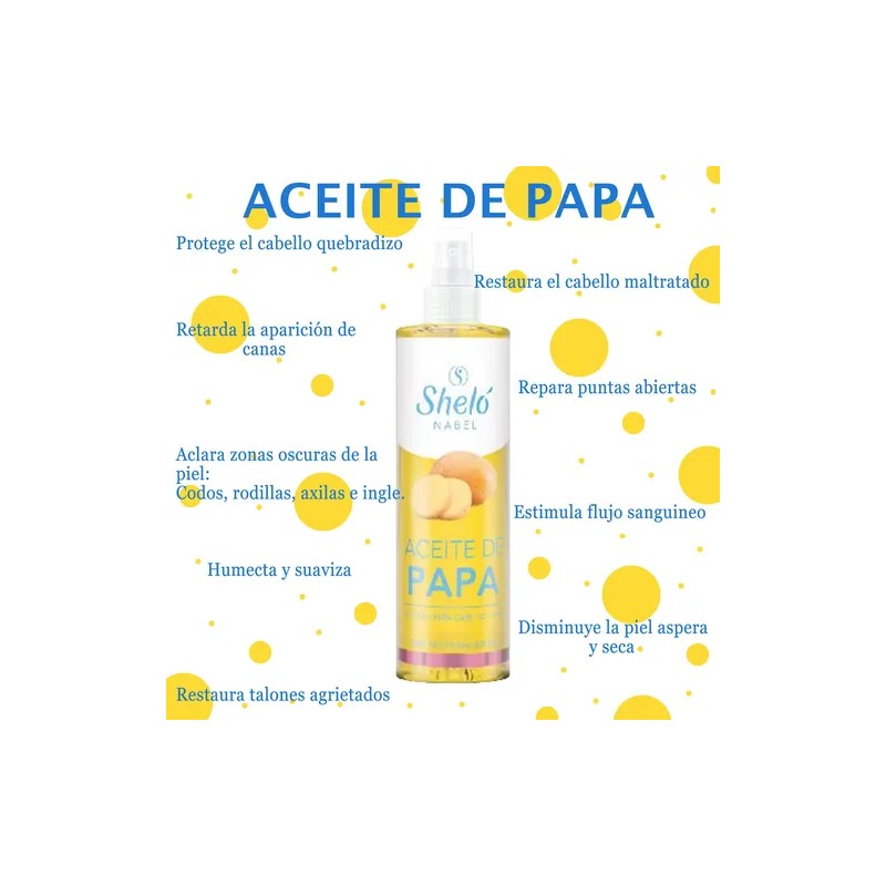 Aceite De Papa Shelo Reparador Para Piel Y Cabello 260