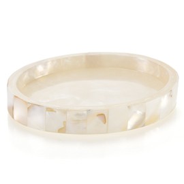 Milano Soap Dish for Bathroom - Decorative Dry Bar Holder Finished in Beautiful Mother of Pearl - Durable Resin Design - Best Dishes for Sink/Bath/Shower/Bathtub Decor