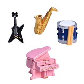 Musiin Musical Instruments Collectible Miniature Tiny Instruments for Mini House Musical Room Home Decoration (Pop, Jazz Band Instrument Set)