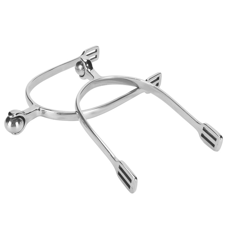 Horse Spurs English Stainless Steel with Roller Ball for Equestrian