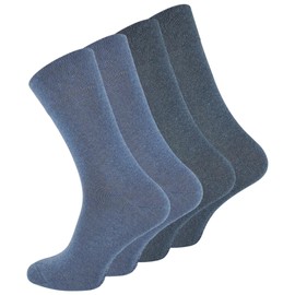 BestSale247 Men's Cotton Comfort Socks (8 Pairs) – Health Socks without Elastic Waistband – Stockings, 8 pairs / shades of blue, 39 - 42