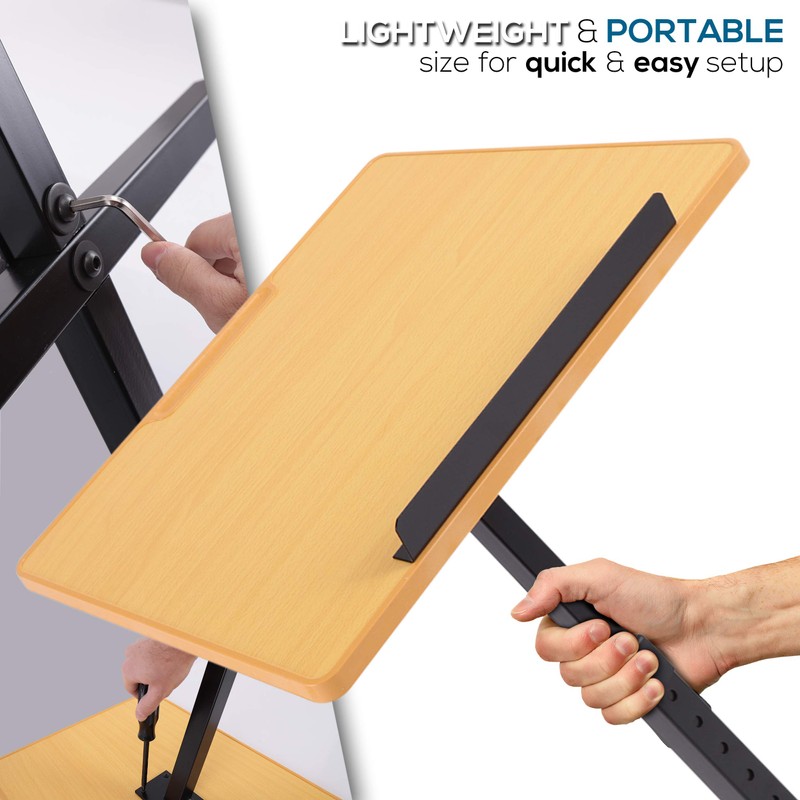 Pyle Portable Floor Lectern Podium Stand-Height Adjustable Steady Standing Design