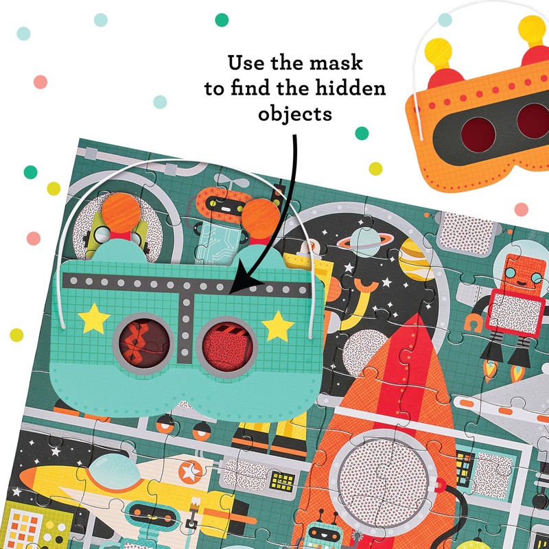 Petit Collage Robot Factory Decoder Children’s Puzzle, 100-Pieces – Jigsaw