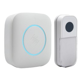 Uni-Com Wireless Portable Door Chime, 150m Operating Range, 30 Different Chimes, LED Colour Change Chime Alert, Easy Install