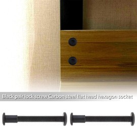 eMagTech 10pcs M6x50mm Flat Head Binding Bolt Screw Post Carbon Steel Hex Socket Cap Fit for 8mm Hole for Belt Buckle Leather Furniture Black