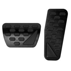 Beetech Works 2PCS Non-Slip Aluminum Pedal Covers Compatible with JeepWrangler JL/JLU (2018–2025) & Gladiator JT (2020, 2021, 2022, 2023, 2024, 2025), Automatic Transmission Foot Pedal Pads (Black)
