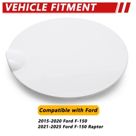 Fuel Tank Door Cover for 2015-2020 Ford F-150, 17-25 F-150 Raptor Fuel Filler Door Gas Cap Replace# FL3Z-99405A26-BPTM (White)
