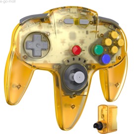 Unbranded 2.4G Wireless Switch Online N64 Controller for N64 NSO PC Mac Window Raspberry - Yellow