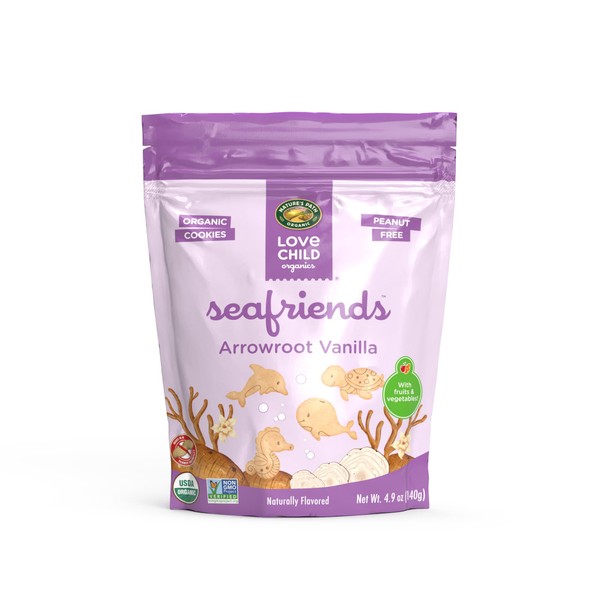 Love Child Organics Sea Friends Arrowroot Vanilla Cookies, 4.9 oz
