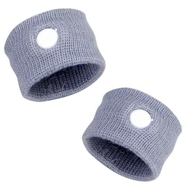 Motion Sickness Bracelets; Anti Motion Sickness and Anti Nausea Acupressure Bands. One Pair, grey