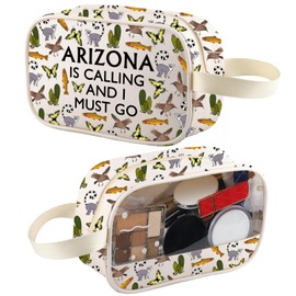 Arizona Clear Makeup Bag Ariz ona Souvenir Gift Arizona Lover Gift AZ Girl Trip AZ Organizer Pouch Cosmetic Ba (Arizona is t-m ca)