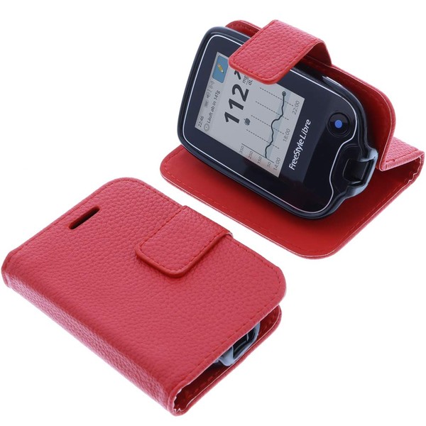 foto-kontor Case Compatible with Abbott Freestyle Libre 1 Case Book Style Red Protective Book