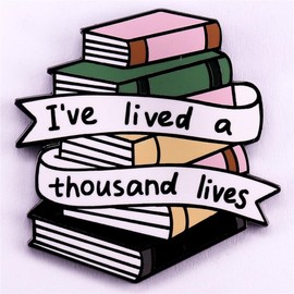 maiyixiang I've Lived a Thousand Lives Enamel Brooch Book-Themed Enamel Pin Cartoon Metal Badges Lapel Pin Brooch for Women Backpacks Clothing Bags Jackets