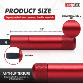 RINKOU Car Window Breaker Tool Safety Hammer with Seatbelt Cutter | Emergency Escape Tool, Glass Breaker and Seatbelt Cutter | 2-Pack with Glass Breaking Punch Safe, Mounting Clips & Practice Glass