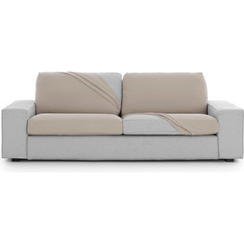 ECOMMERC3 Seat Cover for Bi-Elastic Sofa Size XXL – Linen Colour Chair Cover, Easy to Put on and Remove with Fastening Bands