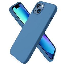 ORNARTO Compatible with iPhone 13 Case 6.1, Slim Liquid Silicone 3 Layers Full Covered Soft Gel Rubber Phone Case Protective Cover 6.1 Inch-Blue