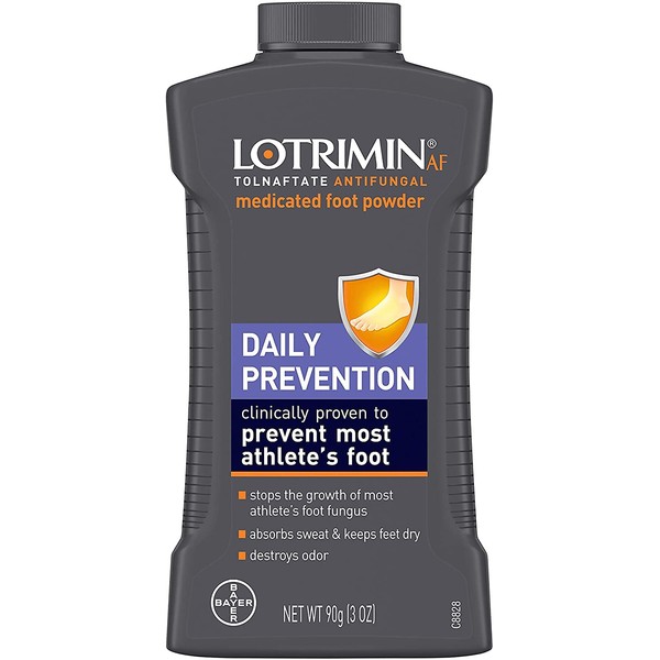 Lotrimin Athlete's Foot Daily Prevention Medicated Foot Powder Bottle, 3 Ounce | Pack of 6