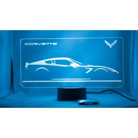 Corvette c7 Acrylic Engraved Rgb Led Night Stand